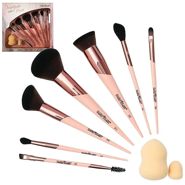 KIT 7 PINCÉIS E 2 ESPONJAS MACRILAN INSPIRADO EM VOCÊ
