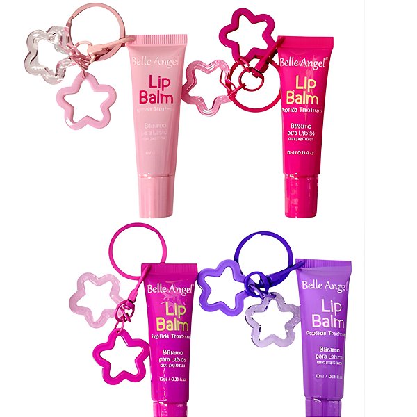 LIP BALM COM CHAVEIRO KIDS JUVENIL BELLE ANGEL - ESCOLHA O SEU!