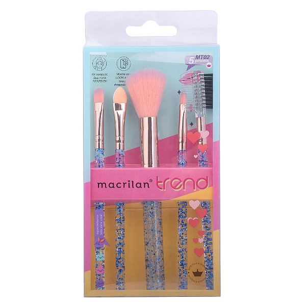 KIT TREND COM 5 PINCEIS MACRILAN