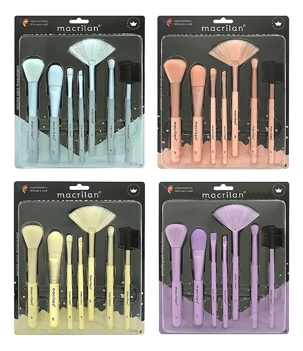 KIT KP9-4 COM 7 PINCEIS PARA MAQUIAGEM