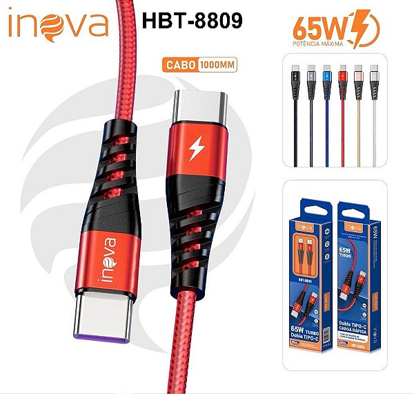 CABO USB-C INOVA 65W 1M HBT-8809 CARREGAMENTO RÁPIDO