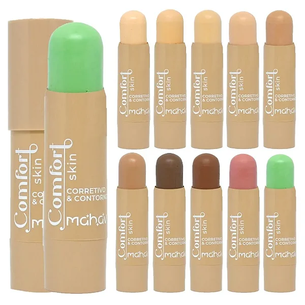 CORRETIVO E CONTORNO STICK COMFORT SKIN MAHAV