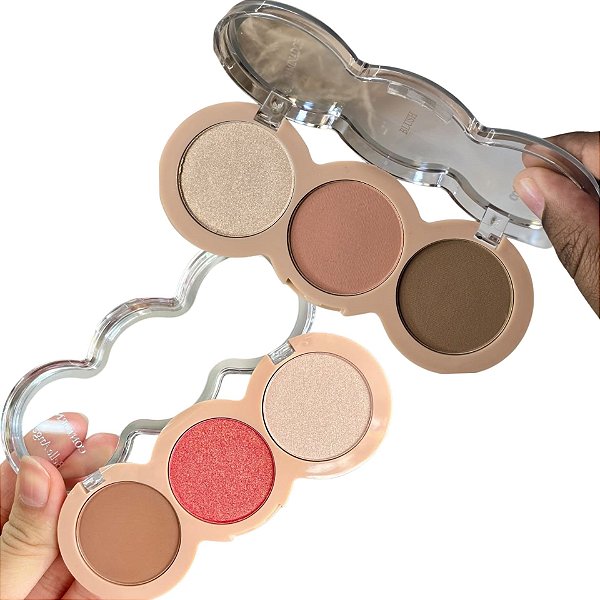 PALETA 3 EM 1 - ILUMINADOR, BLUSH E CONTORNO BELLE ANGEL