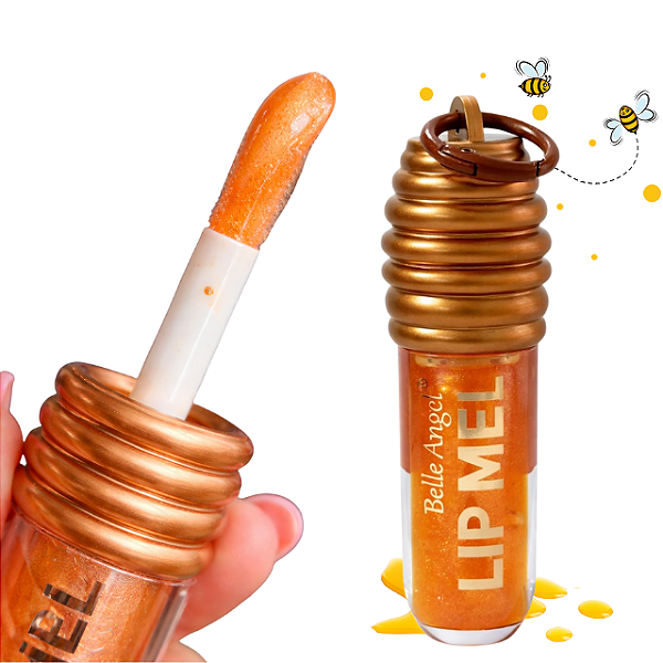 LIP OIL COLMEIA GLOSS HIDRATANTE MEL + CHAVEIRO BELLE AANGEL