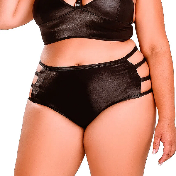 Hot Pants Cirre - Tam Plus - preto - Hot Flowers