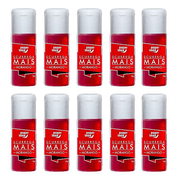 Gel Comestível Scurrega Mais Morango 15g - Kit 10UN