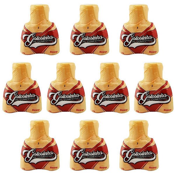 Gostosinha Gel Comestível Morango 25gr - Kit 10UN