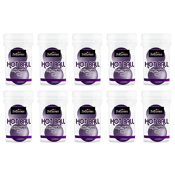 Hot Ball Dupla Beija Muito - Uva - Kit 10UN