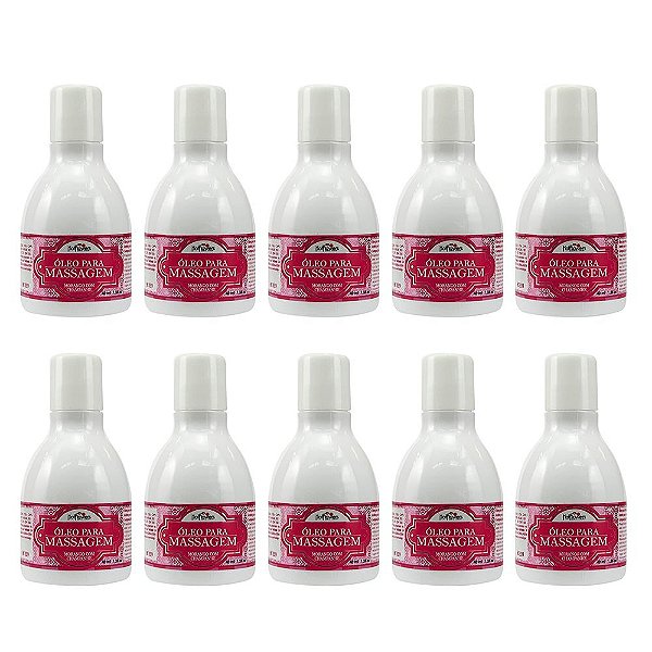 Óleo para Massagem Morango com Champanhe 40g -Kit 10UN