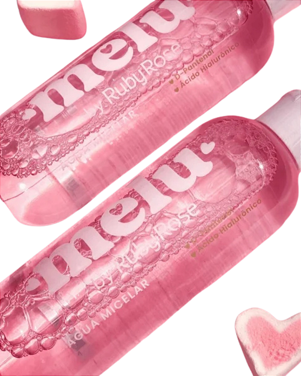ÁGUA MICELAR MELU RUBY ROSE D-PANTENOL HIALURÔNICO 100ml