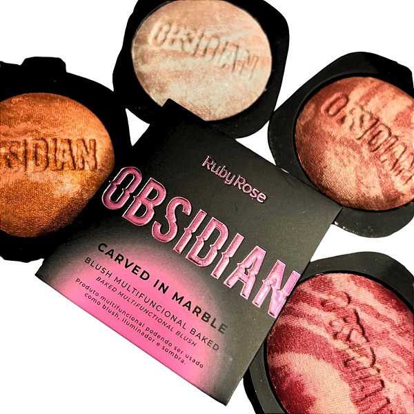 BLUSH MULTIFUNCIONAL CARVED IN MARBLE OBSIDIAN RUBY ROSE