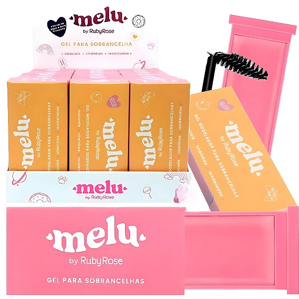 BOX GEL MODELADOR PARA SOBRANCELHAS MELU RUBY ROSE 24 UNID