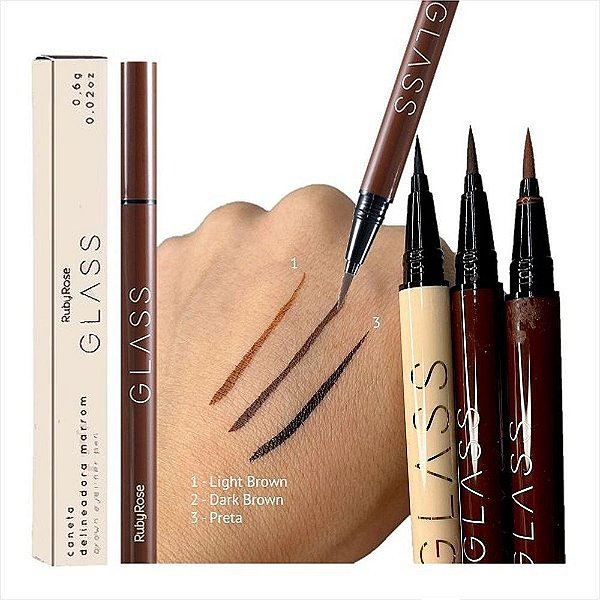 CANETA DELINEADORA GLASS RUBY ROSE ALTA PIGMENTAÇÃO NA PELE