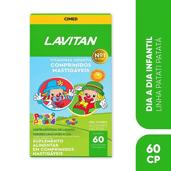Vitamina Infantil Lavitan Kids Imunidade Mix De Sabores Cimed 60 Comp. Verde