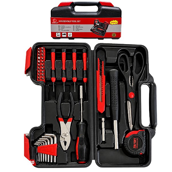 KIT MALETA DE FERRAMENTAS 39 PEÇAS REPAROS DOMÉSTICOS