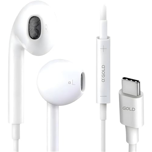 FONE DE OUVIDO COM ENTRADA TIPO C CONTROLE DE VOLUME A'GOLD