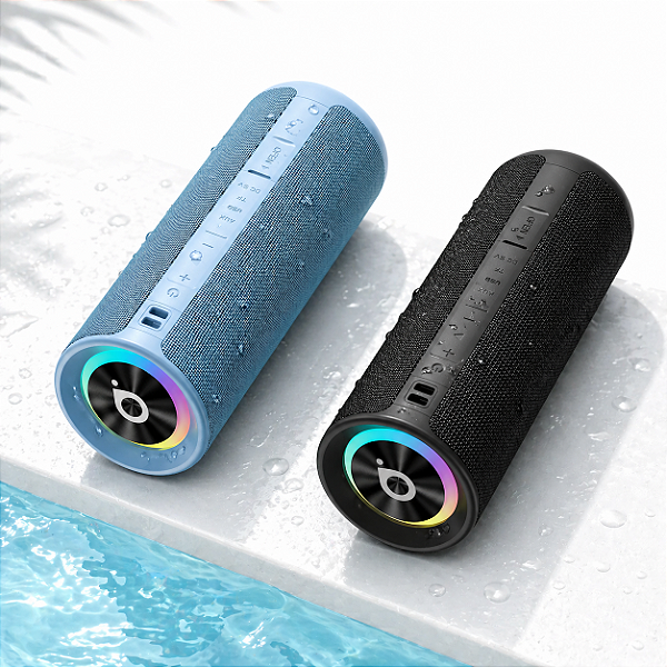 CAIXA DE SOM BLUETOOTH BASIKE 30W LED À PROVA D'ÁGUA