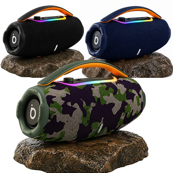 CAIXA DE SOM BLUETOOTH BOOMBOX TWS BASIKE 60W À PROVA D'ÁGUA