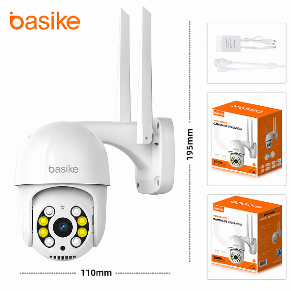 Câmera de Segurança Externa Wi-Fi 360° basike