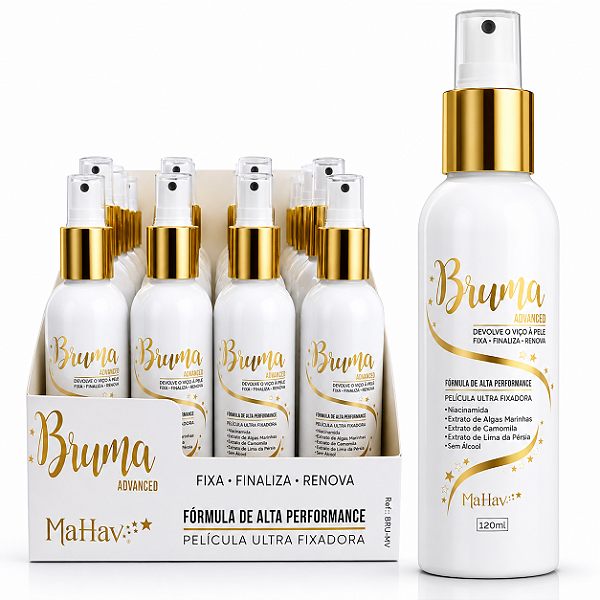 BOX BRUMA FIXADORA DE MAQUIAGEM ADVANCED MAHAV 12 UNID.