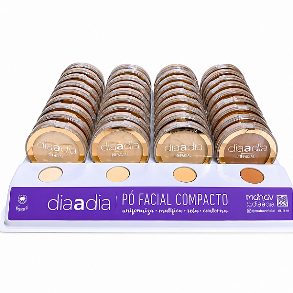 BOX PÓ FACIAL COMPACTO VEGANO DIA A DIA MAHAV 36 UNID.