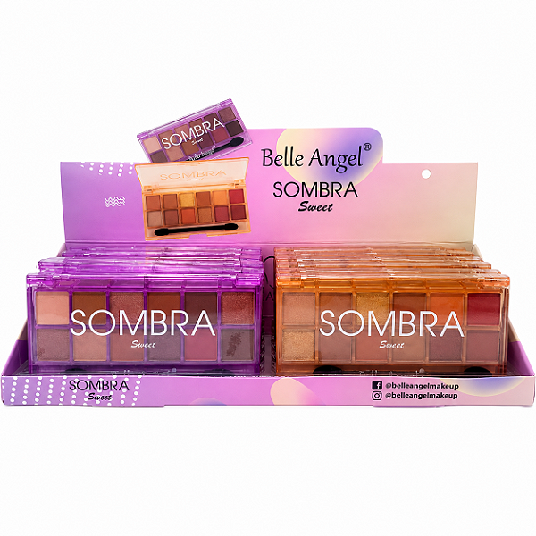 BOX PALETA DE SOMBRA SWEET 12 TONS MATTE PEROLADA BELLE ANGEL 12 UNID.