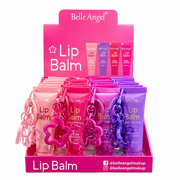 BOX LIP BALM CHAVEIRO KIDS  JUVENIL BELLE ANGEL 24 UNID.