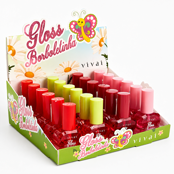 BOX LIP GLOSS BORBOLETA TEEN  VIVAI 24 UNID.