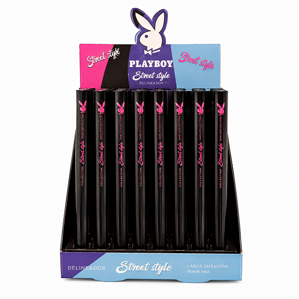 BOX CANETA DELINEADORA STREET STYLE PRETA PLAYBOY 48 UNID.