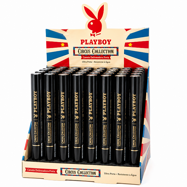 BOX CANETA DELINEADORA CIRCUS PRETA PLAYBOY 48 UNID.