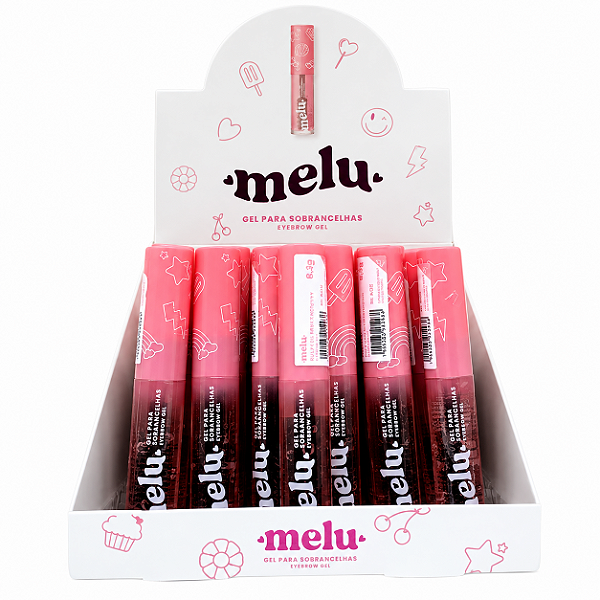 BOX GEL FIXADOR PARA SOBRANCELHAS INCOLOR MELU RUBY ROSE 24 UNID.