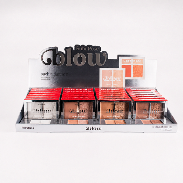 BOX ILUMINADOR DUO SUCH A GLIMMER PÓ + CREMOSO BLOW RUBY ROSE 24 UNID.