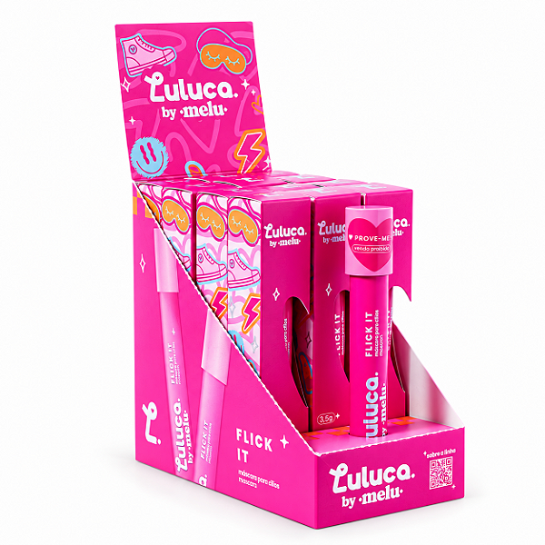 BOX MÁSCARA DE CÍLIOS ROSA  JUVENIL LULUCA BY MELU RUBY ROSE  12 UNID.