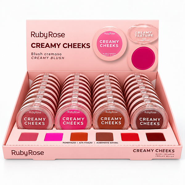BOX BLUSH CREMOSO CREAMY CHEEKS RUBY ROSE 36 UNID.