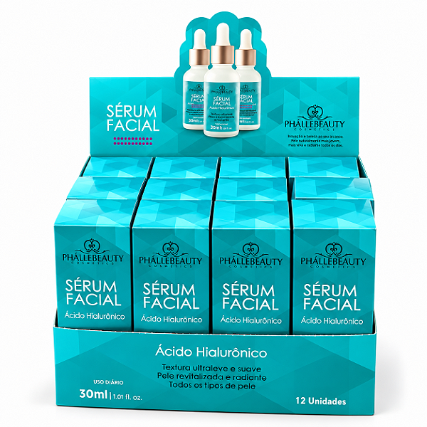 BOX SÉRUM FACIAL ÁCIDO HIALURÔNICO PHÁLLEBEAUTY 12 UNID.