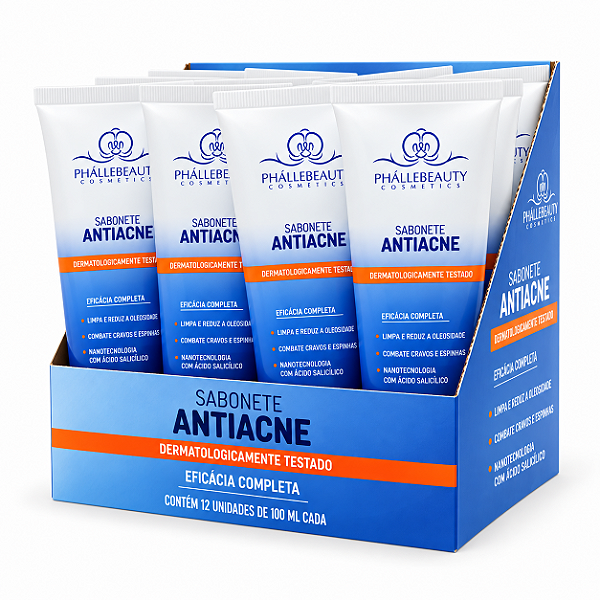 BOX SABONETE ANTIACNE 100 ml PHÁLLEBEAUTY 12 UNID.