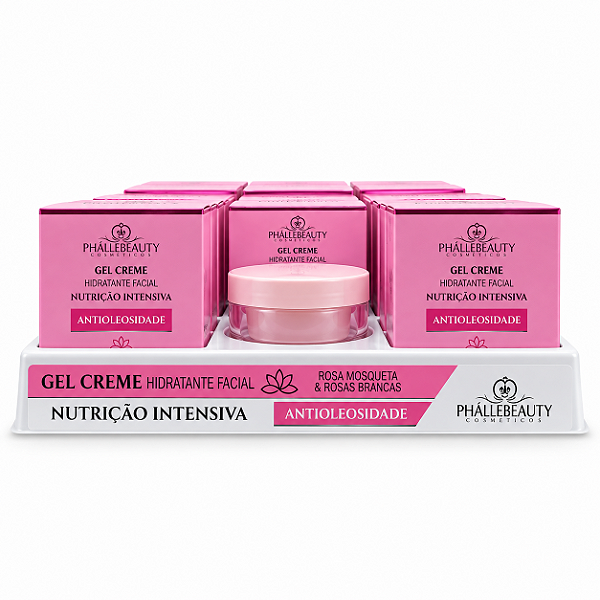 BOX GEL FACIAL CREME HIDRATANTE NUTRIÇÃO INTENSIVA PHÁLLEBEAUTY 22 UNID.