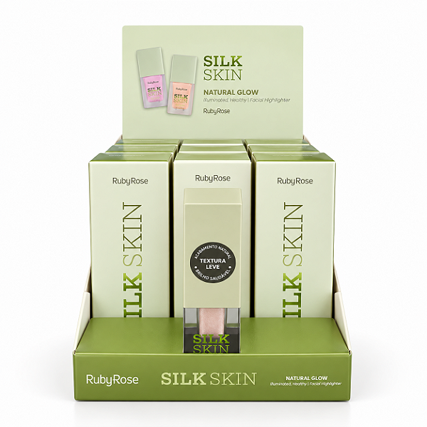 BOX ILUMINADOR LIQUÍDO SILK SKIN MOONLIGHT RUBY ROSE 12 UNID.