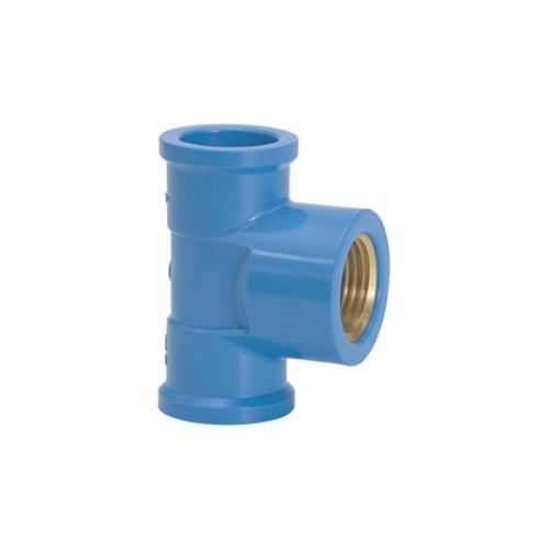 TE 90° REDUÇÃO AZUL - BUCHA/LATÃO - 25mm X 1/2'' - AMANCO