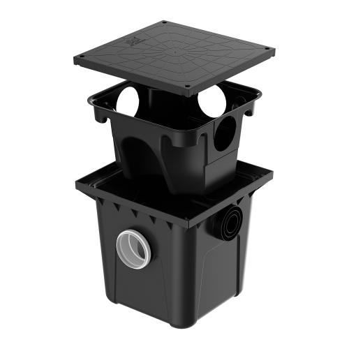 CAIXA GORDURA C/ CESTO QUADRADA 42 LT-C/RETENÇÃO-20LT- PRETA 40X40X40CM HERC