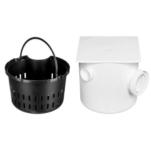 CAIXA DE GORDURA C/ CESTO QUADRADO 11,6LT C / RETENÇÃO 5L - BRANCO 25X25CM HERC