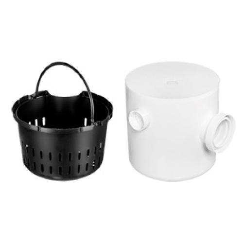 CAIXA DE GORDURA C/ CESTO REDONDA 11,6LT C / RETENÇÃO 5L - BRANCO 25X25CM HERC