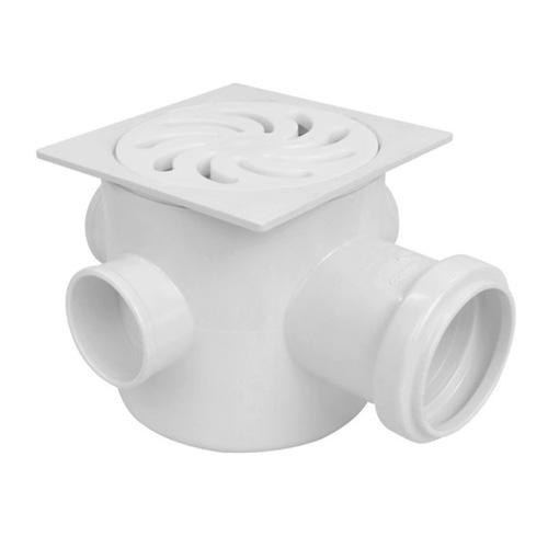 CAIXA SIFONADA QUADRADA C/ 3 ENTRADAS Nº63 - 100x100x50mm - AMANCO