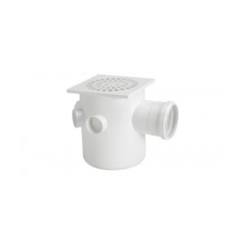 CAIXA SIFONADA QUADRADA C/ 5 ENTRADAS - Nº51 - 150x185x75mm - AMANCO