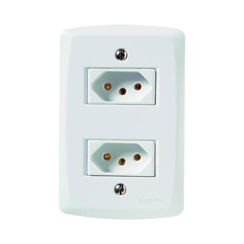 TOMADA DUPLA 10A BRANCO = LUX2 - TRAMONTINA