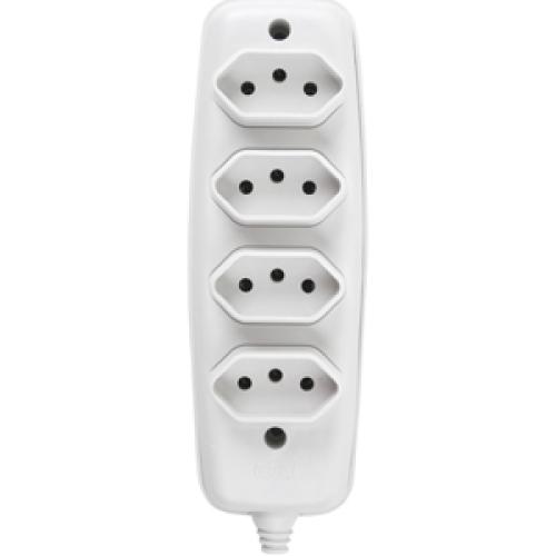 TOMADA BARRA QUADRUPLA 3P / 10A - BRANCA / 26340 - ILUMI