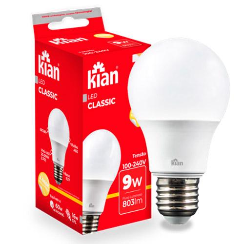 LÂMPADA LED - A60 = 09W/3000K - KIAN