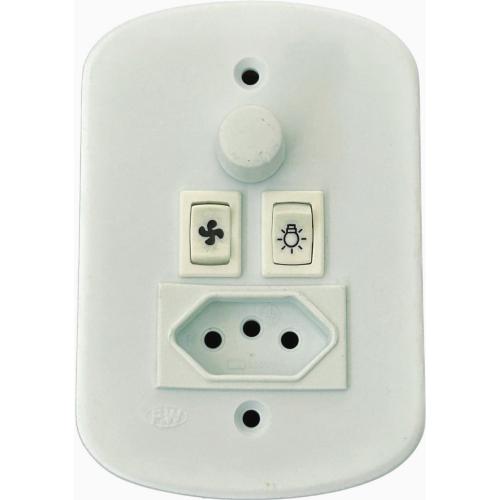 CONTROLE VENTILADOR ROTATIVO BRANCO =1 LAMPADA /TOMADA 10A 127V 857 - PW