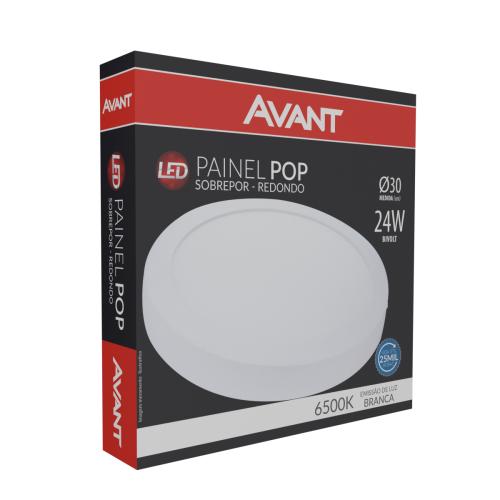 LUMINÁRIA LED REDONDA POP = SOBREPOR - 24W/6500K - AVANT