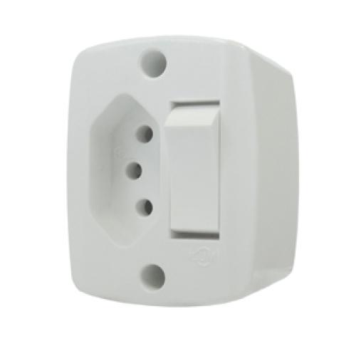 INTERRUPTOR 1 /SEÇÃO = TOMADA 10A 16554 - SOBREPOR - ILUMI